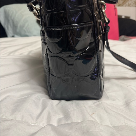 Coach Black Patent Leather Tote Bag - Picture 5 of 12